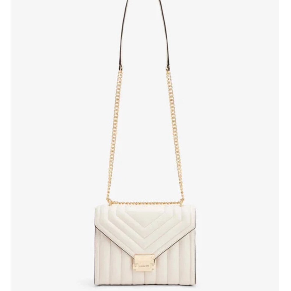 EXPRESS SALE White Quilted Shoulder Bag MK